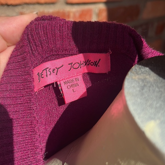 Betsy Johnson Maroon Sweater Dress size Large - Picture 7 of 7